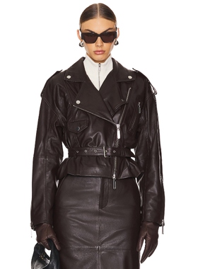 [冬季新品]Camila Coelho AMBROSIA 夹克 棕色REVOLVE小众