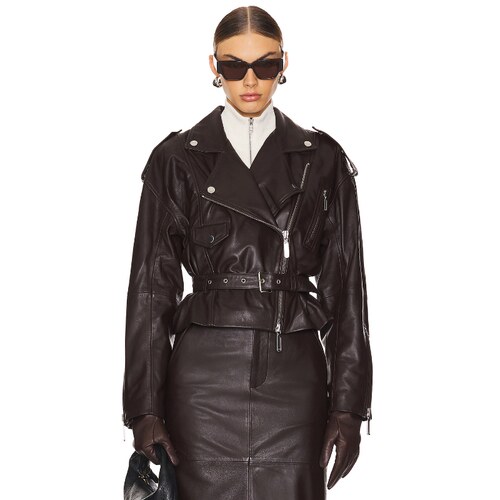 [秋冬新品]Camila Coelho AMBROSIA 夹克 棕色REVOLVE小众