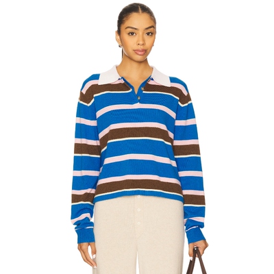 Guest In Residence Cropped Stripe Rugby  蓝色REVOLVE春季