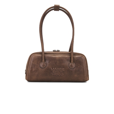 MARGESHERWOOD BAGUETTE 皮革方包深棕极简老钱风手拎包REVOLVE