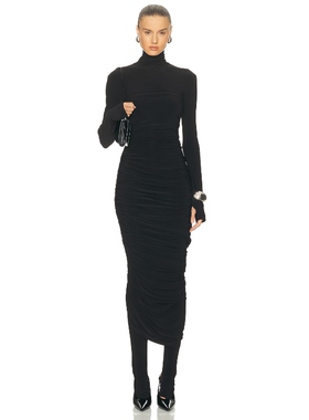 [春季新品]Norma Kamali 诺玛 卡玛丽 裙子 黑色REVOLVE小众