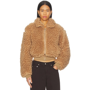 MORE TO COME 棕黄色保暖夹克美式休闲风外套REVOLVE小众新款