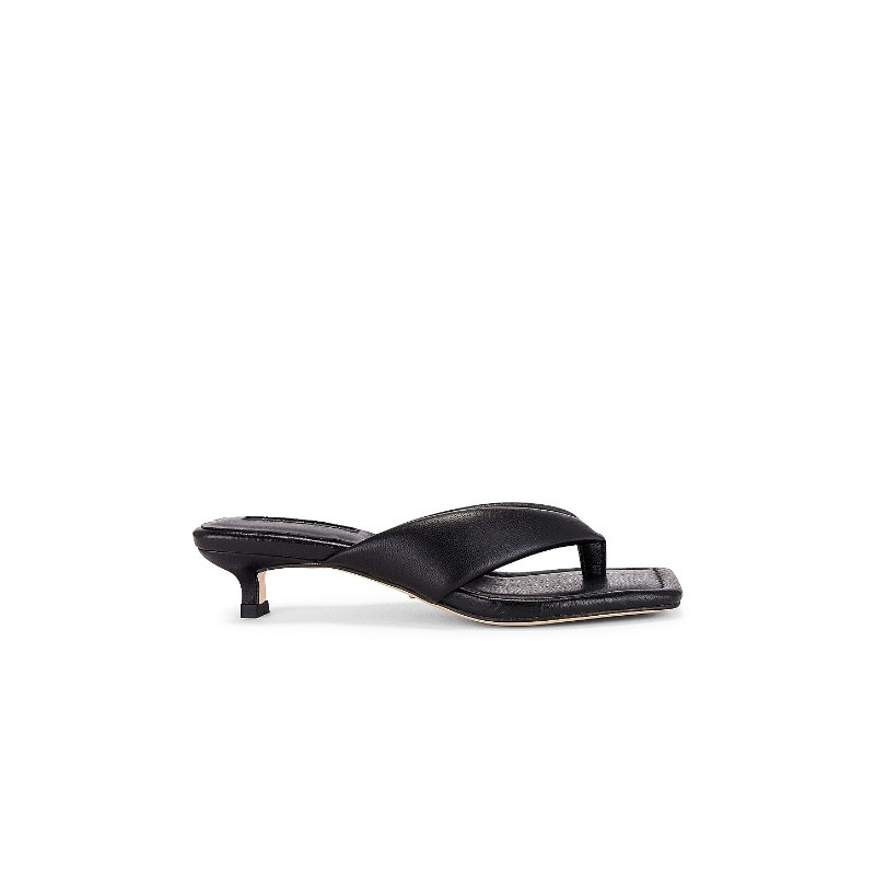 [秋冬新品]Tony Bianco黑色拖鞋夹脚带细跟鞋REVOLVE