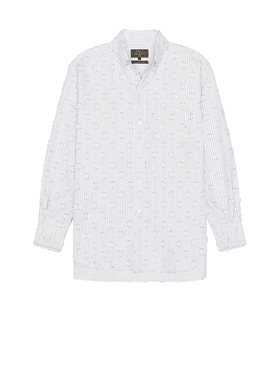 Beams Plus BURNOUT DOT 衬衫 蓝色REVOLVE小众新款