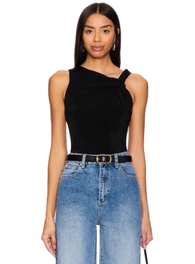 ALL THE WAYS 黑色修身吊带背心不规则设计感上衣REVOLVE小众新款