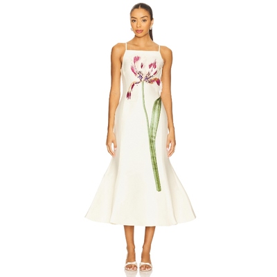 [冬季新品]LEO LIN REGINA 中长款连衣裙 白色 REVOLVE小众