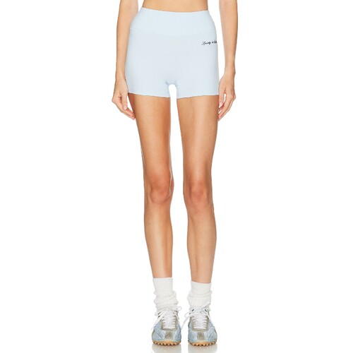 Sporty & Rich浅蓝裤装高腰修身直筒收腰短裤早秋新品REVOLVE