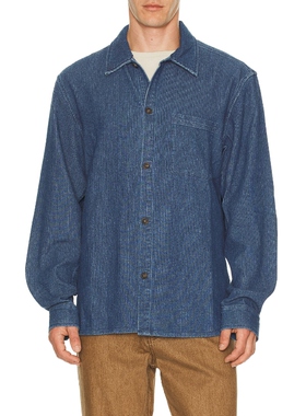 Rhythm TEXTURED 长袖衬衫 蓝色REVOLVE小众新款