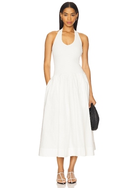 [冬季新品]L'Academie 挂脖露背性感连衣裙白色REVOLVE小众