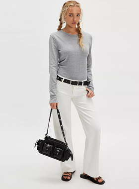 [春季新品]Free People NOVA长袖T恤浅灰通勤风修身型打底衫REVOL