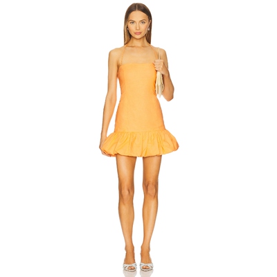 [冬季新品]MINKPINK 橙色性感挂脖露背连衣裙女REVOLVE小众