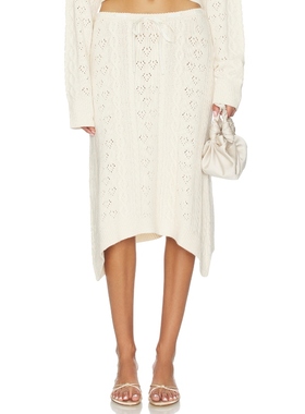 GUIZIO NOAH CABLE 半身裙 白色REVOLVE小众新款