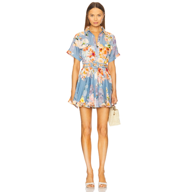 HEMANT AND NANDITA Short Dress With Buckle Belt 蓝色REVOLVE