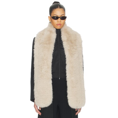 Unreal Fur WEST END 围巾 棕黄色REVOLVE小众新款