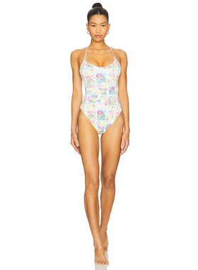 Show Me Your Mumu POSITANO 一件式泳衣 白色 y2k辣妹风REVOLVE