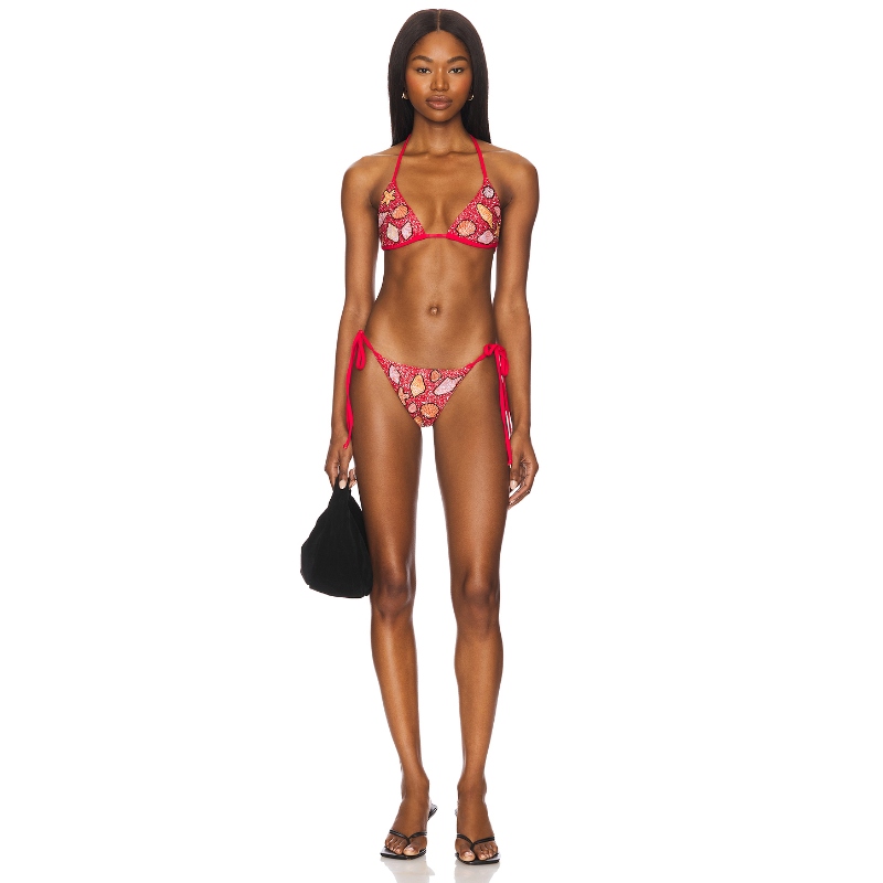 Oceanus SEASHELL 比基尼套装 红色 REVOLVE小众新款