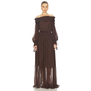 棕色REVOLVE小众新款 self 裙子 DRESS portrait