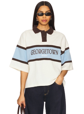 Araminta James GEORGETOWN RUGBY POLO 衫 白色revolve小众新款