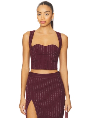 [春节穿搭]retrofete MONET 马甲酒红色y2k辣妹风REVOLVE小众新款