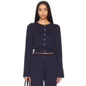 春季 上衣REVOLVE小冬季 新品 AUGUST 藏青色长袖 SNDYS 开衫 保暖