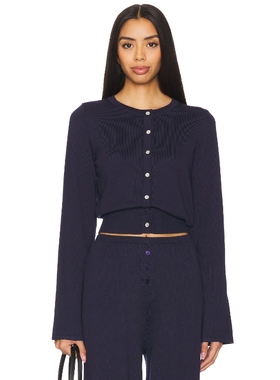 SNDYS AUGUST 针织开衫藏青色长袖毛衣上衣内搭REVOLVE小众新款