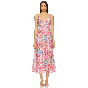 [冬季新品]Bardot Lilah Corset Midi Dress 粉色REVOLVE小众