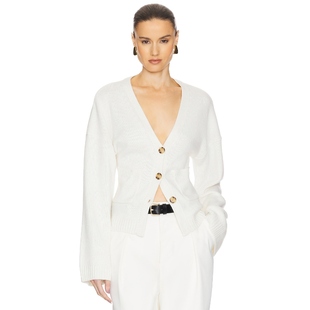 Helsa针织开衫白色极简风羊毛衫宽松外套上衣REVOLVE冬季保暖