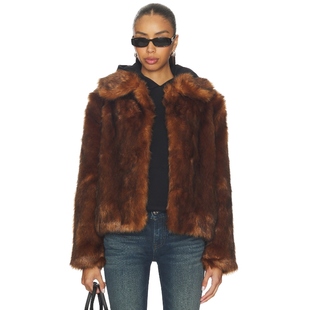 夹克 COURAGE 棕色 美式 Unreal 休闲风REVOLVE小众新款 Fur
