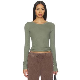 y2k辣妹风REVOLVE小众新款 橄榄色 T恤 Made