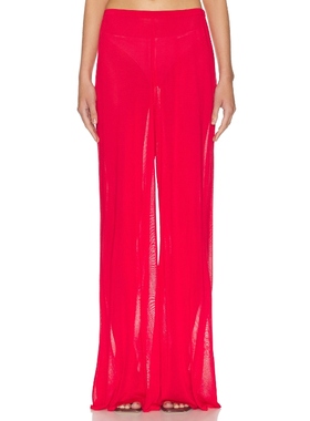 [春节穿搭]Helsa 红色高腰垂坠感长裤静奢风REVOLVE