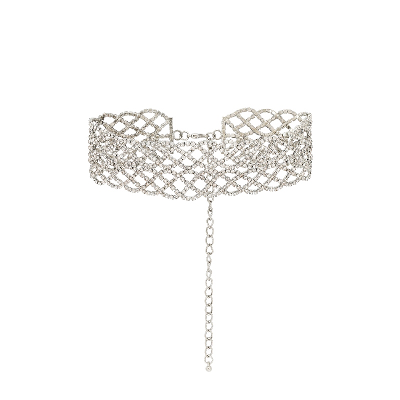 8 Other Reasons choker项链镂空满钻菱格纹锁骨链REVOLVE新款