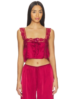 KAT THE LABEL CINDY 睡衣上装 红色REVOLVE小众新款