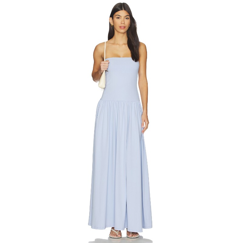 Susana Monaco 26夏季新品 抹胸式长裙淡蓝色度假风连衣裙REVOLVE