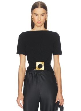 [冬季内搭]Cult Gaia ELLEN 短袖上装黑色性感REVOLVE小众新款