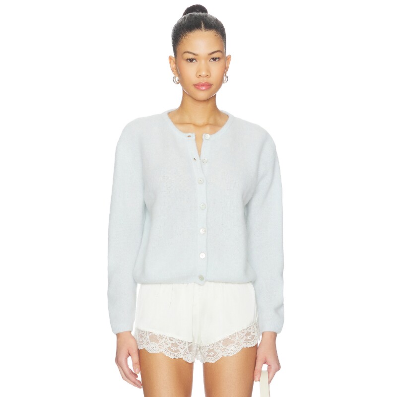American Vintage浅蓝上衣丝绒甜美风早秋新品针织衫REVOLVE