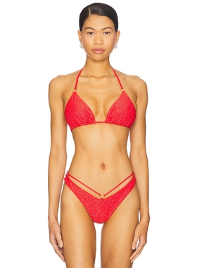 Luli Fama SUNSET GLOW 比基尼文胸上装 红色 y2k辣妹风REVOLVE小