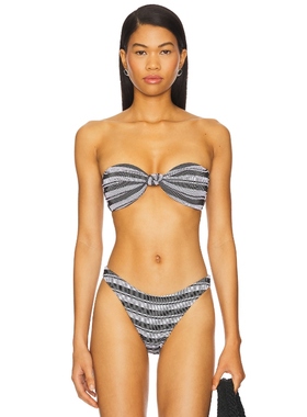 MILLY 狭边比基尼上装 黑色、白色 y2k辣妹风REVOLVE新款