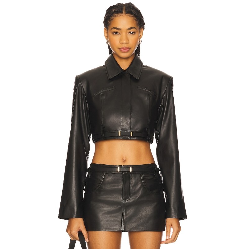 [春季新品]LAMARQUE GIA 夹克 黑色羊皮复古美式休闲外套REVOLVE