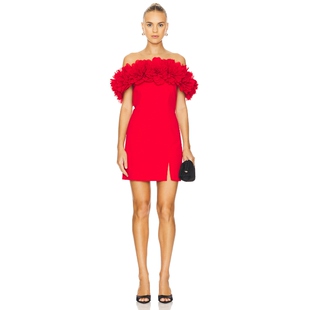 红色REVOLVE小众新款 Nadine 连衣裙女 FLOWER Merabi