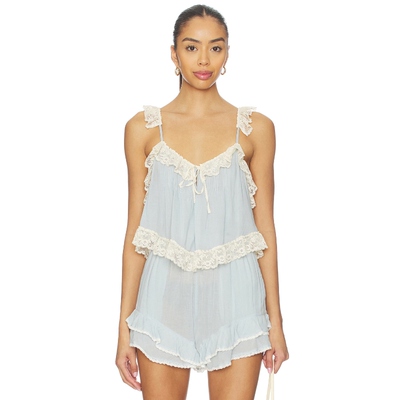 SPELL BLUEBIRD 上装 蓝色 y2k辣妹风REVOLVE小众新款