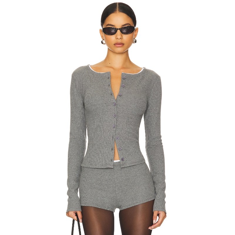 Lovers and Friends 深灰色针织开衫辣妹长袖上衣REVOLVE冬季保暖,女装/女士精品,毛针织衫,淘宝优惠券,粉丝福利购,淘宝优惠卷