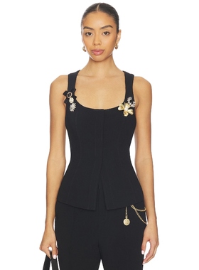 Cinq a Sept ALIANA 背心 黑色 y2k辣妹风REVOLVE小众新款