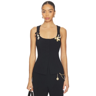 ALIANA Sept 背心 黑色 Cinq y2k辣妹风REVOLVE小众新款
