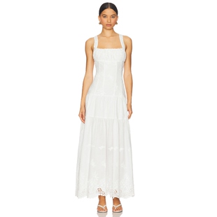 WeWoreWhat 中长款连衣裙女夏 象牙白REVOLVE小众新款