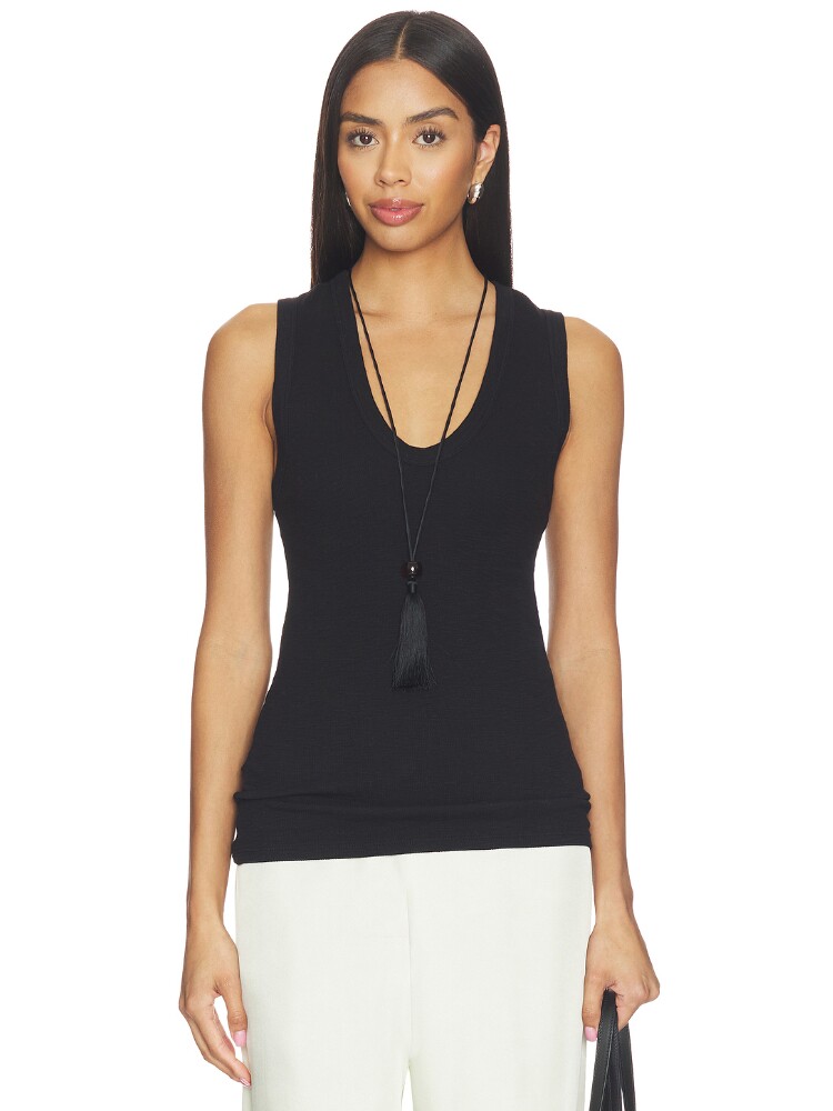 Enza Costa Textured Rib Sleeveless U Top revolve小众新款