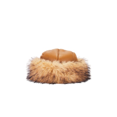 jocelyn Faux Shearling Roller Hat 棕色REVOLVE小众新款