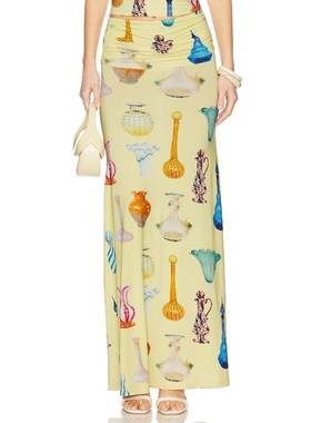 [冬季新品]Tyler McGillivary JEMMA 半身裙 黄色REVOLVE小众新款