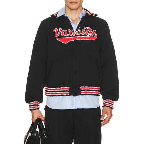 rice nine ten KNITTED 学院风夹克 26春夏新品 revolve小众新款