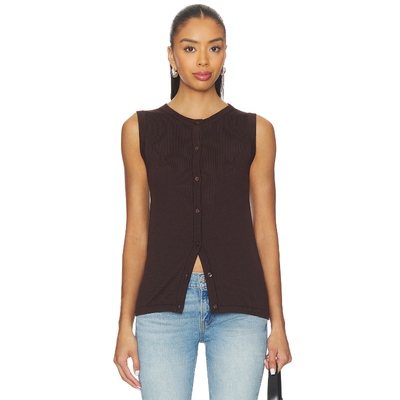 [春季新品]SNDYS AUGUST VEST 上装巧克力色辣妹风REVOLVE新款