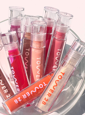 夏诗文推荐Tower 28 唇釉水光果冻镜面光感唇膏唇彩口红不粘腻